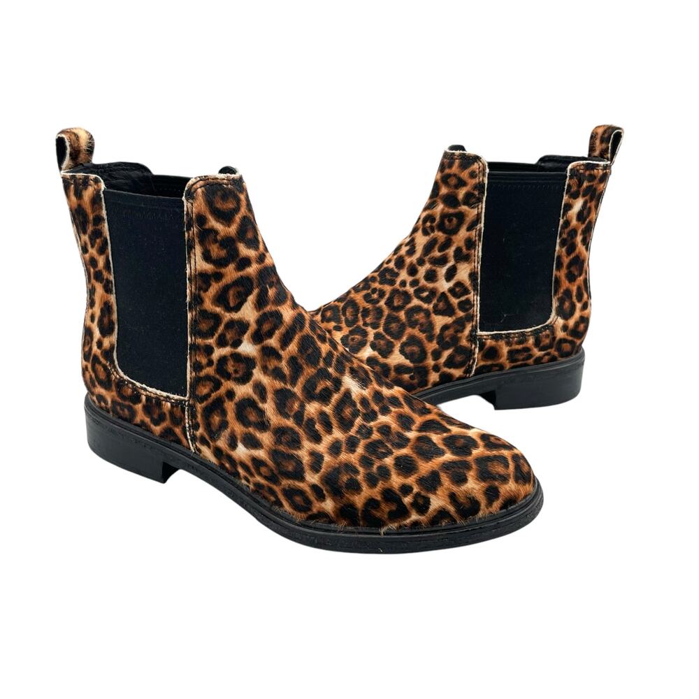 Clarks Clarkdale Arlo Calf Hair Leopard Print Pull On Chelsea Ankle Boots